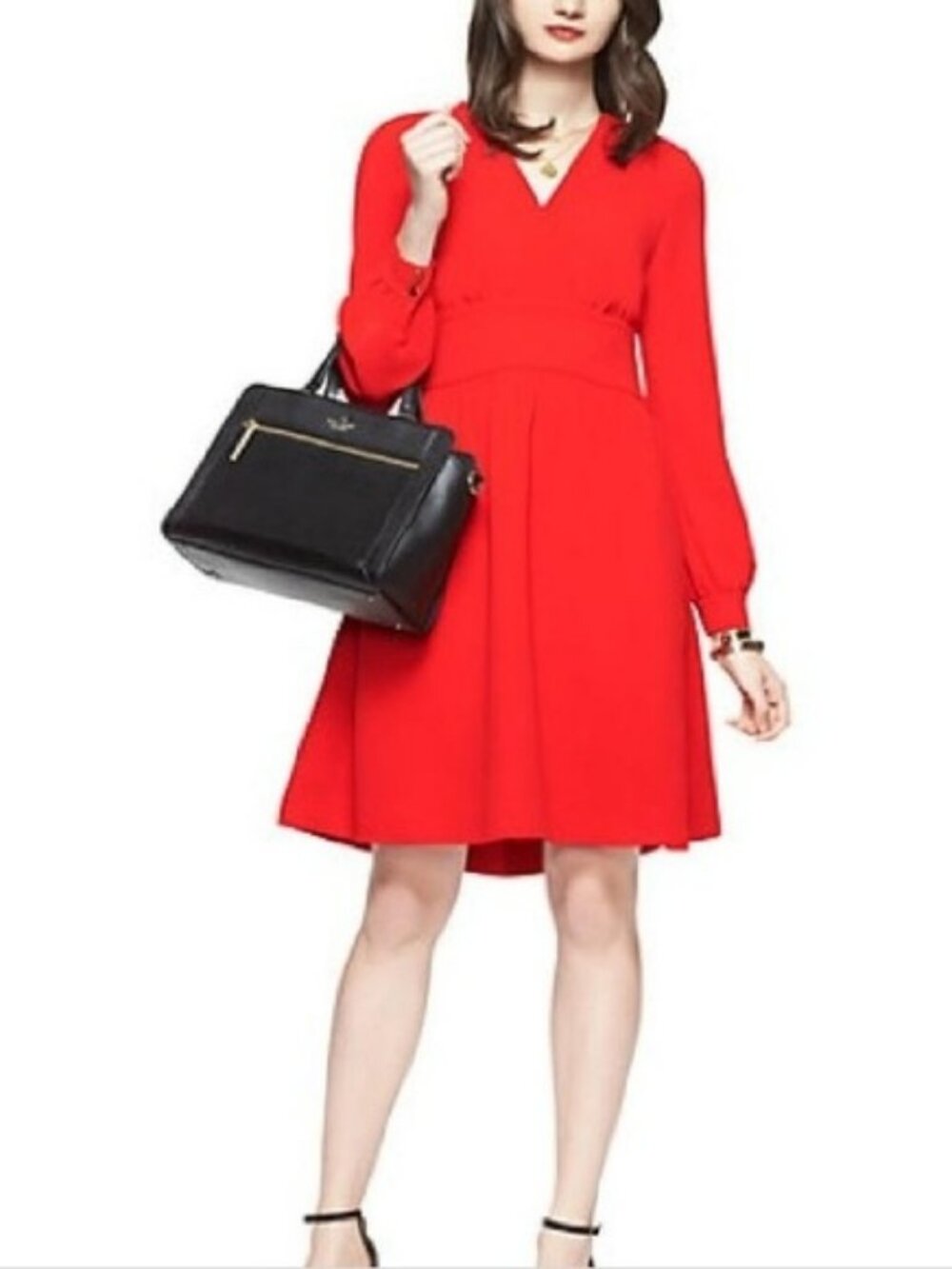 Kate Spade New York tie waist dress in Red